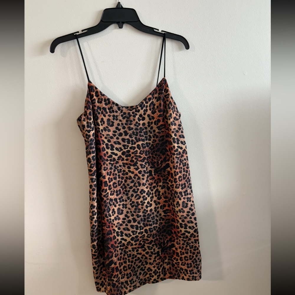 Collision Leopard Print Slip Dress